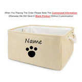 Basket Toys Dog Paw Personalized Pet Toy Storage