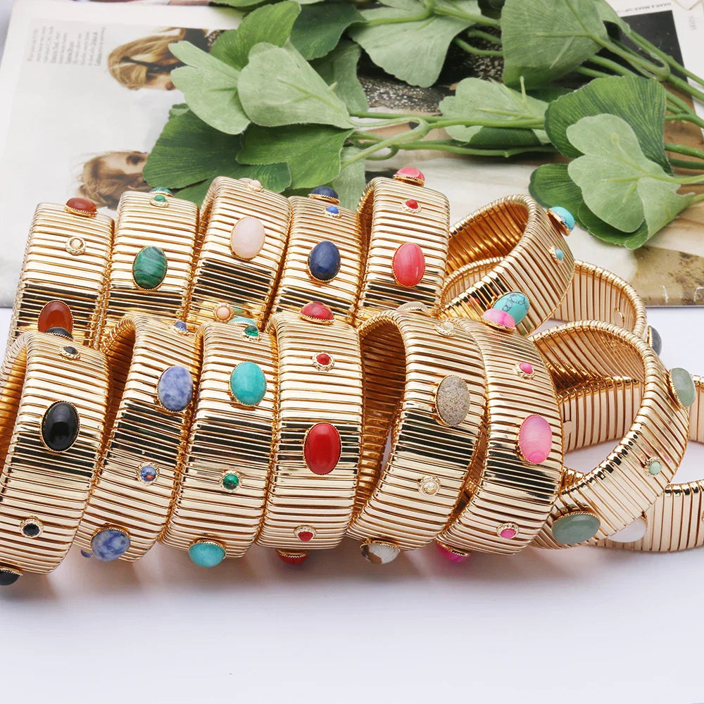 25mm Wide Spring Chain Bracelet For Woman Copper