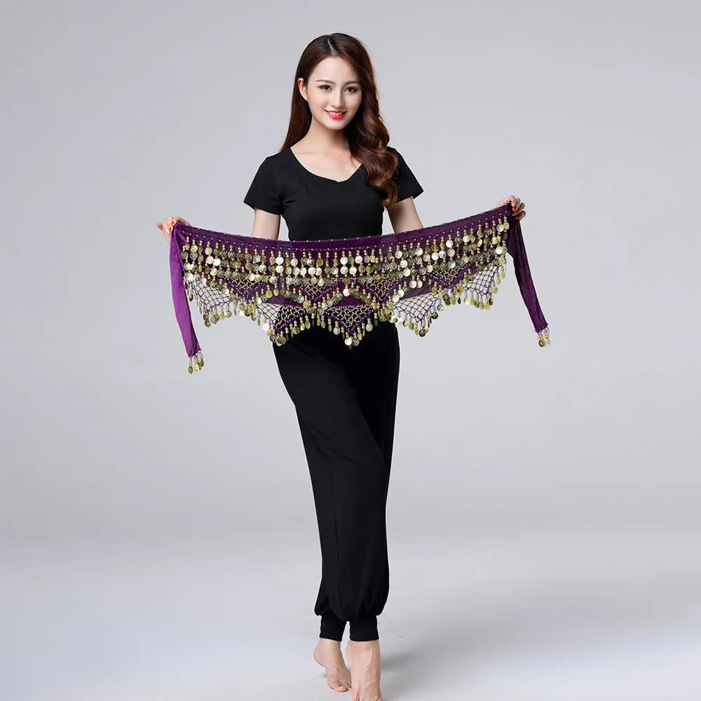 1Pc Belly Dance Waist Chain – 5-Layer Gold Coin Hip Scarf