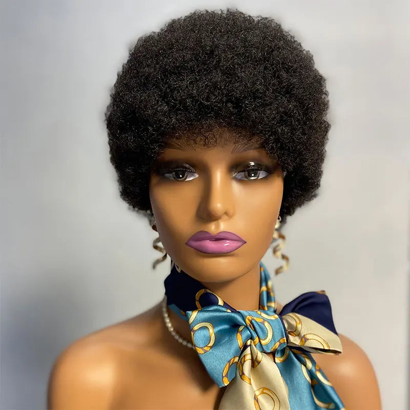 DreamDiana Short African curly Pixie Cut Wig Natural