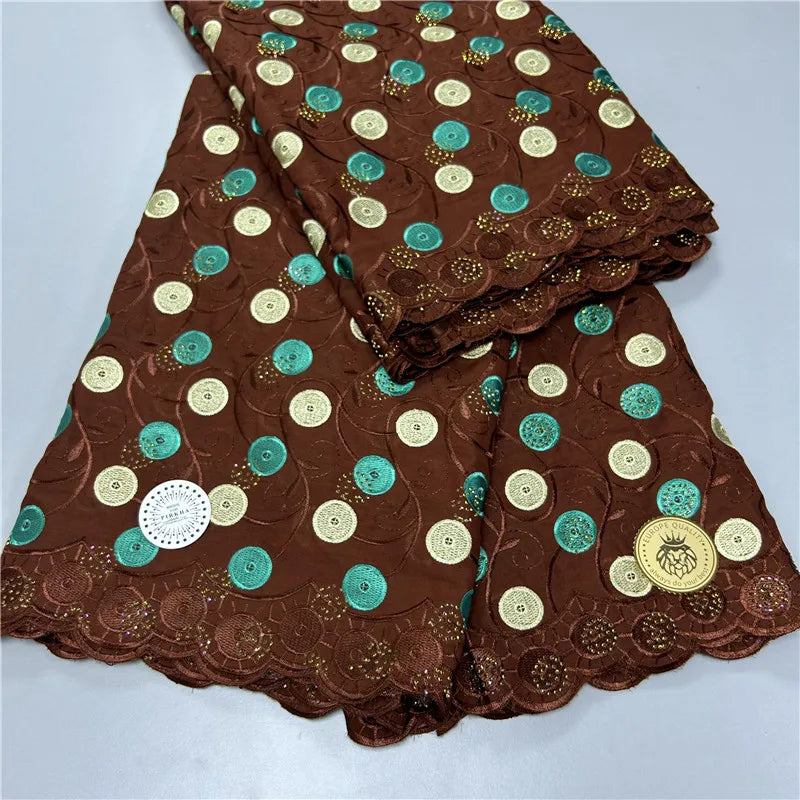 5 yard Swiss lace fabric latest heavy beaded
