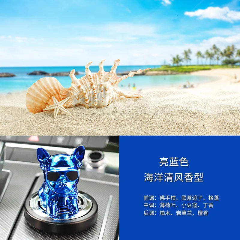 Car Ornament Metal Shake Head French Bulldog Diamond