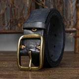3.8CM Thick Cowhide Copper Buckle Genuine Leather Casual