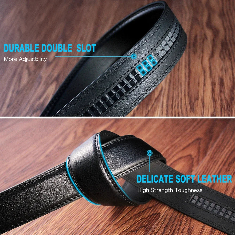 Men Belts Automatic Buckle Belt Genune Leather Authentic