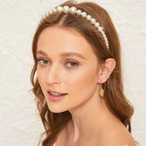 Bridal Sweet Headband Headpieces Banquet Pearls Headdress Simple