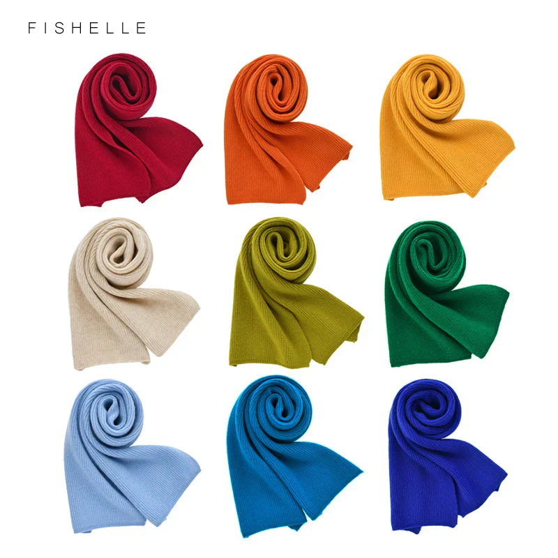 luxury cashmere knitted scarves solid color women or