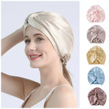 100 Mulberry Silk Turban Bonnets For Women Twisted