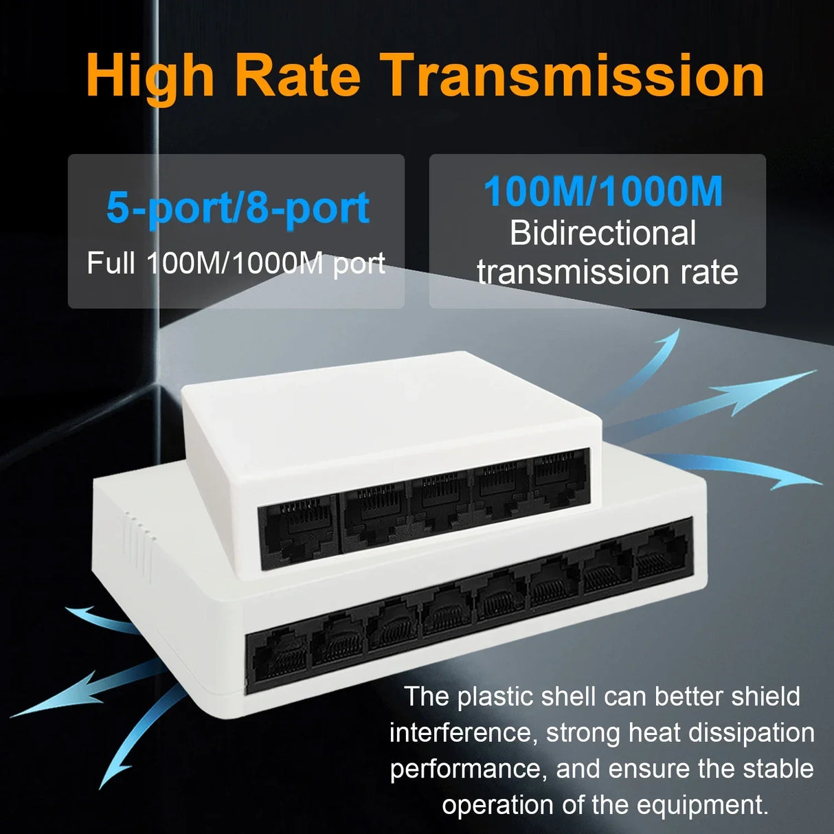 100M /1000M Unmanaged Network Ethernet Switch 5 8Port