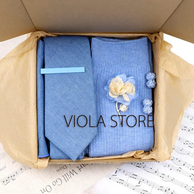 Viola Design 5PCS Gift Box Solid Cotton Sock