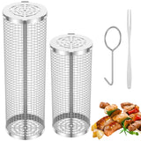 Round Rotisserie Basket BBQ Stainless Steel Mesh Barbecue