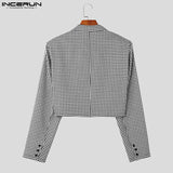 INCERUN Tops 2023 Korean Style Handsome New Mens