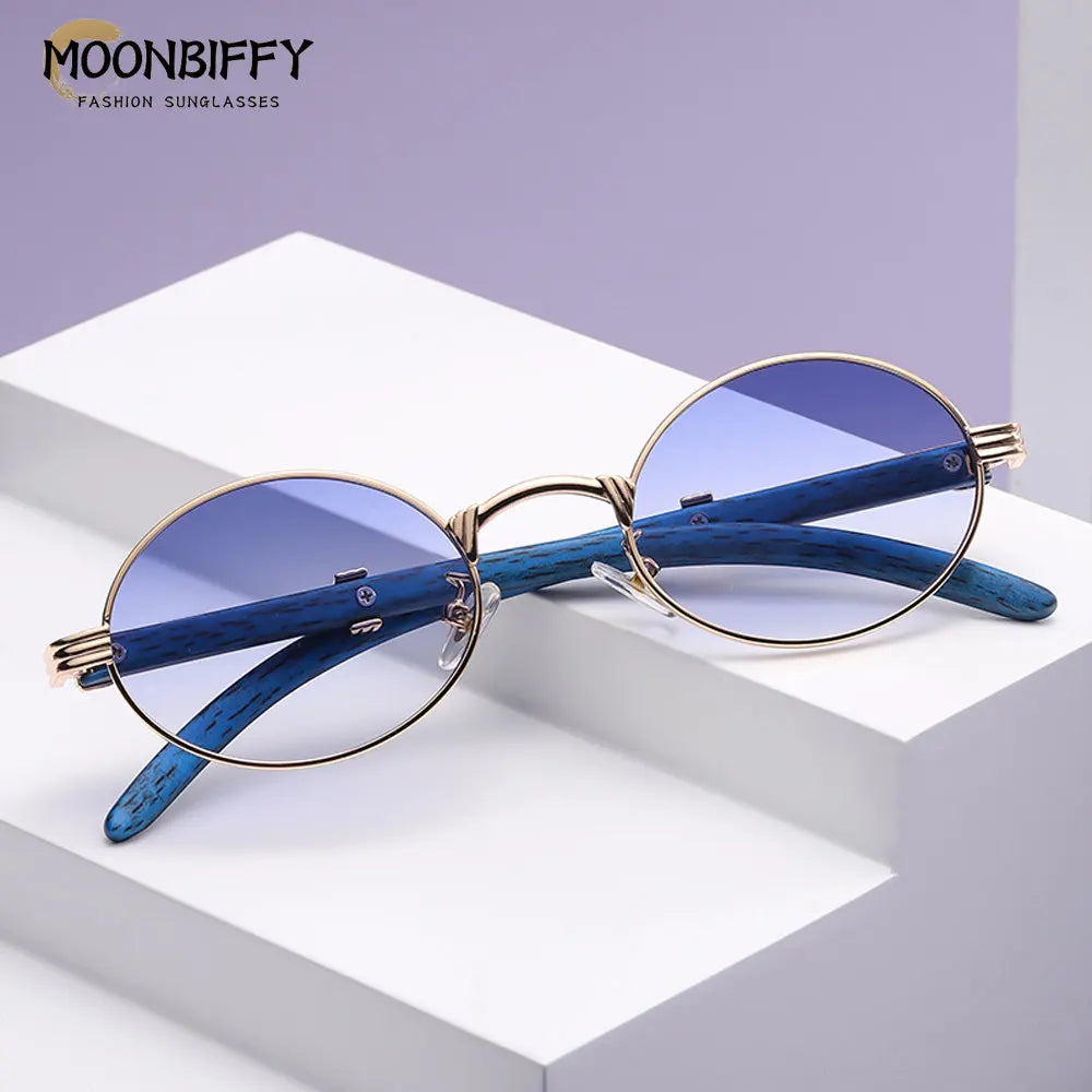 2022 New Vintage Imitation Wood Sunglasses Europe and