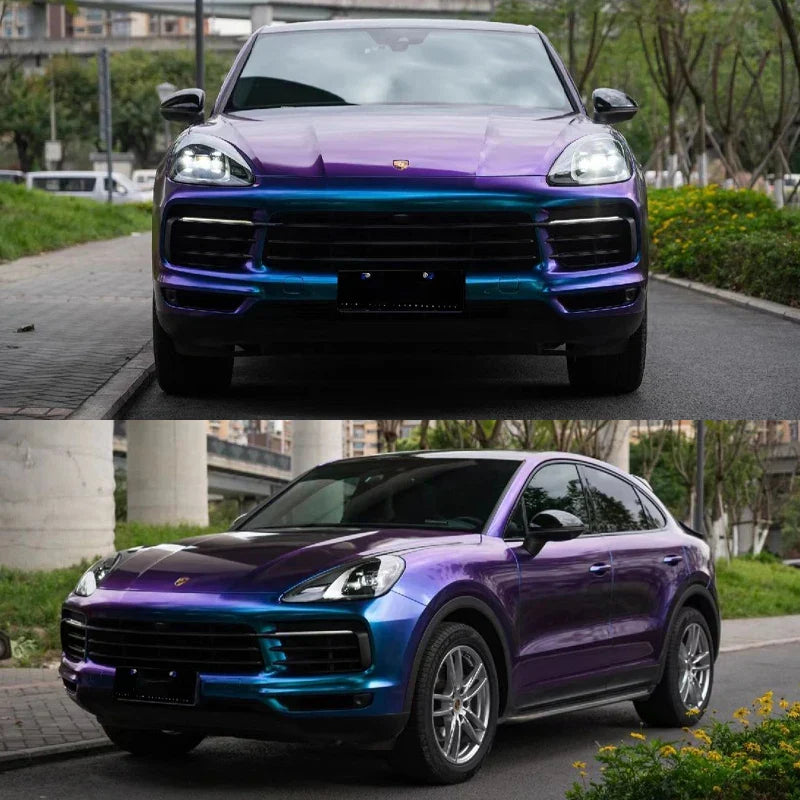 Car Sticker High Glossy Car Body Film Chameleon Pearl Glitter Vinyl Sticker Purple Blue Wrapping Foil Accessories for Vehicles