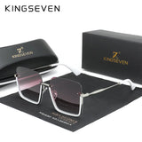 KINGSEVEN New Square Women‘s Sunglasses Party Half-frame Design Gradient Lens Glasses Accessory Fashion Decoration Eyewear