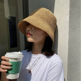 Beach Korean Straw Hat Summer Women Visor Bucket