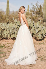 VIKTORIA Pastrol Wedding Dresses Vneck Backless Tulle For