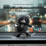 Car Center Console Ornaments Mini Sliding Bear Car