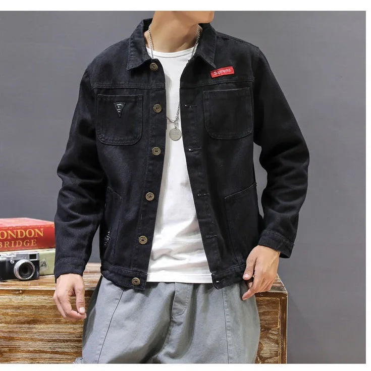 2023 Fashion Outdoor Men Thickened Fleece Denim Jacket