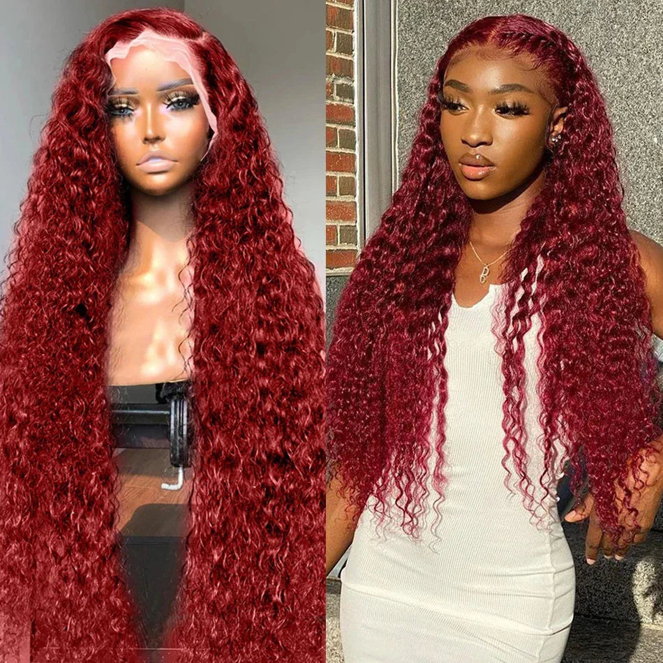 99j Colored Lace Front Human Hair Wigs Deep