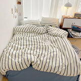 3PCS Bedding Set Nordic Colorful Striped Printing Duvet