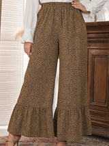 Leopard Printed Pants for Women Office Casual Plus