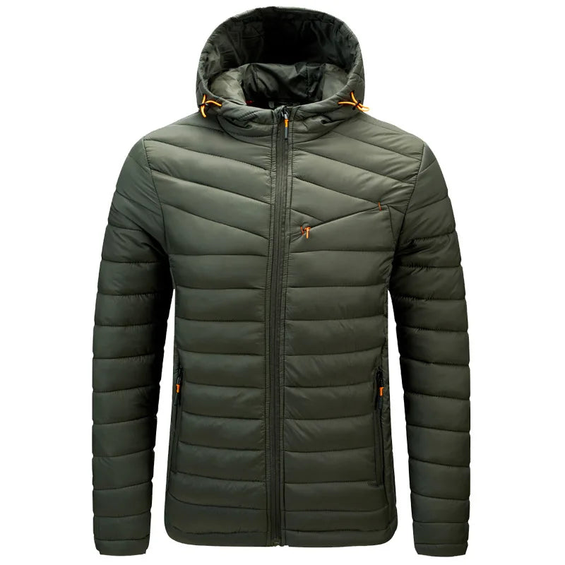 Men's Autumn Jacket Zip Lightweight Windbreaker Hooded Parka