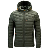 Men's Autumn Jacket Zip Lightweight Windbreaker Hooded Parka