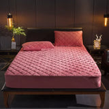 Plush Thicken Quilted Mattress Cover Warm Soft Crystal