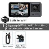 Wifi 3Channel Car Dvr 3 Camera Dash Cam