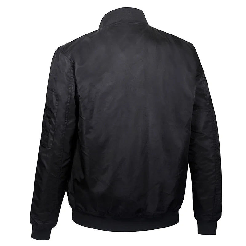New Men's Winter Jacket Men Solid Color Bomber