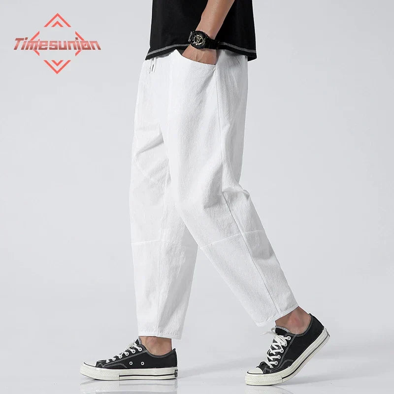 100% Cotton Summer Casual Pants Man Trendy Japanese