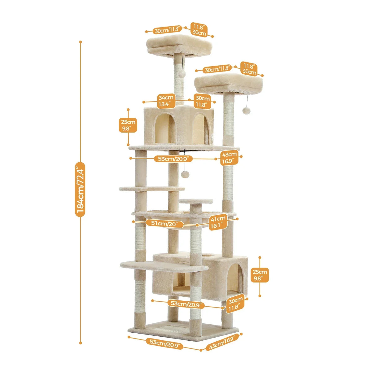 Luxury Pet Cat Tree House Condo Furniture Multi-Layer