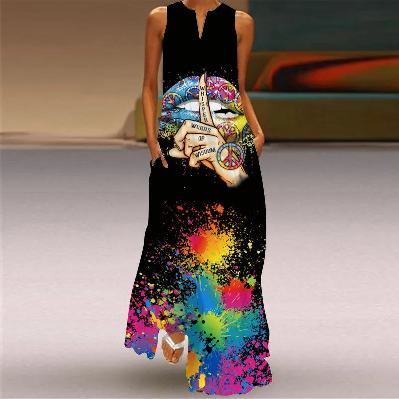 LW Plus Size Dress Figure Print Cami Loose