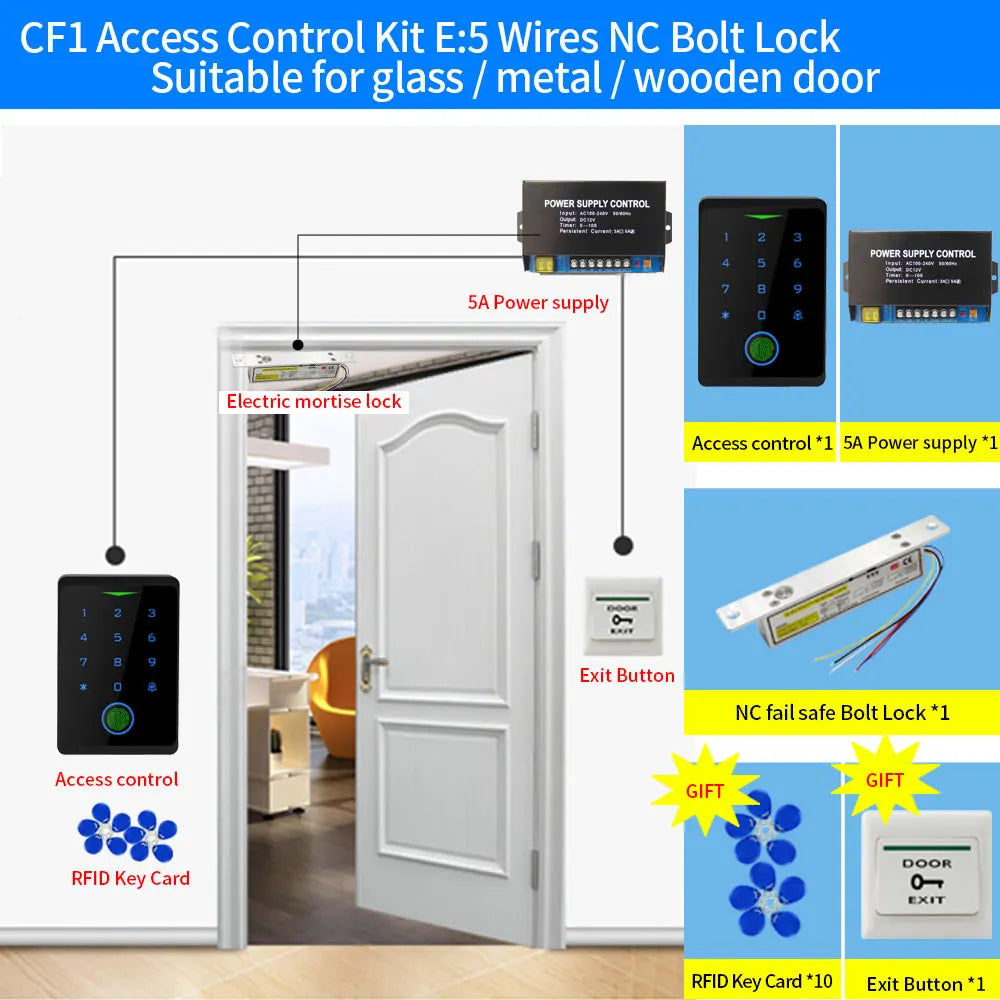 Tuya WIFI Fingerprint Access Control Kits Security Protection