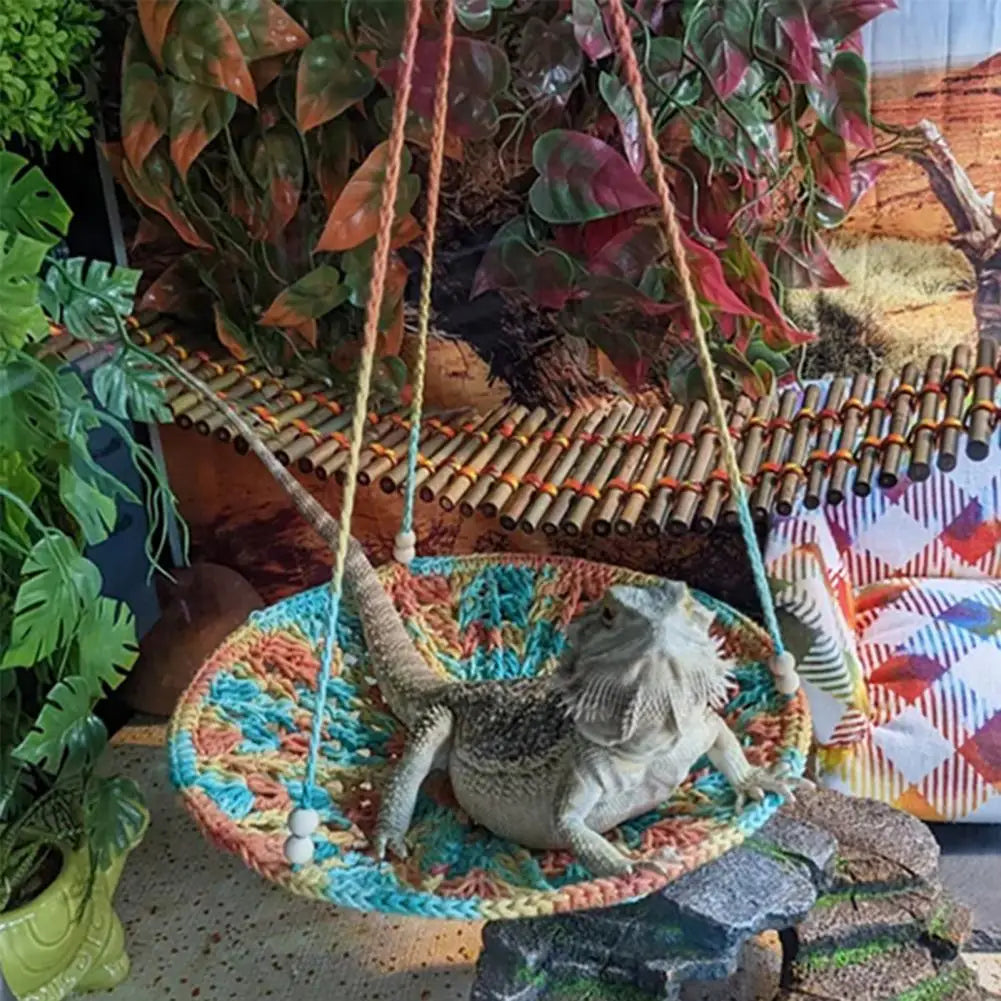 Reptile Hammock Hand Woven Strong Load-bearing Gecko Lizard