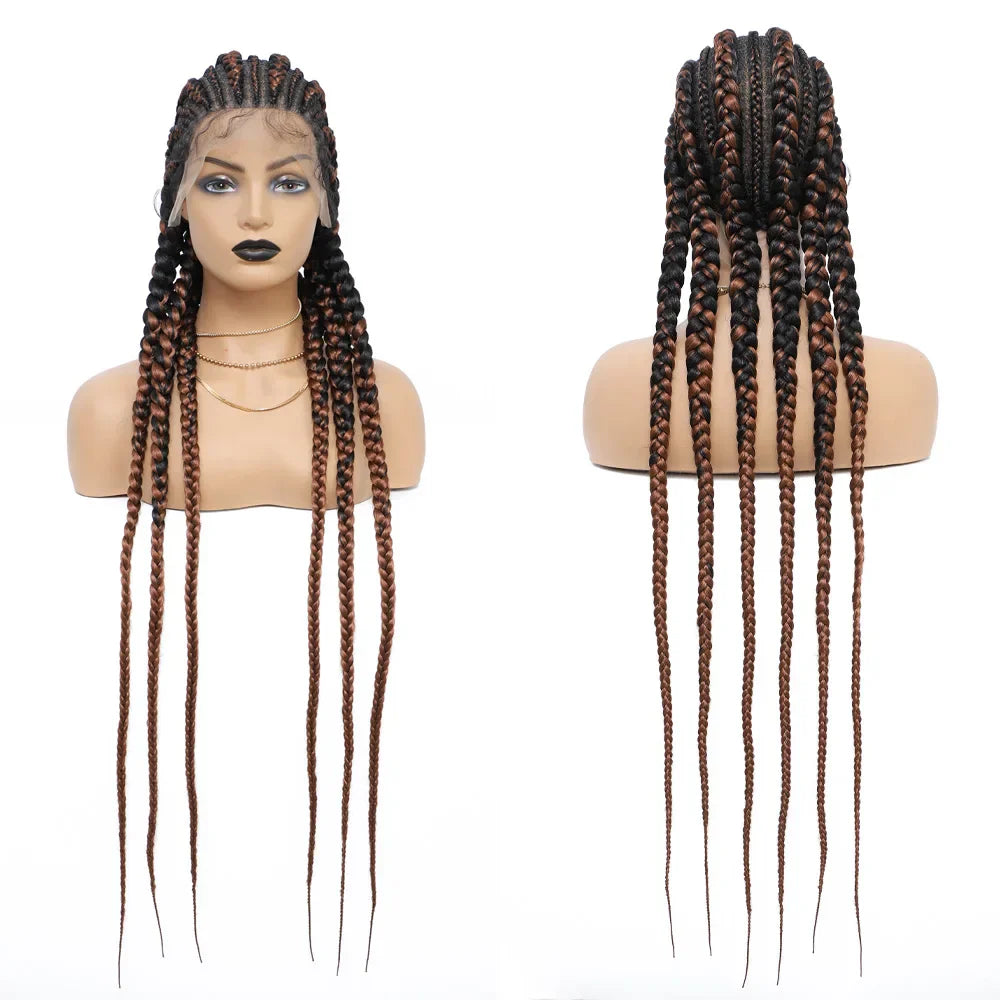 36" Full Lace Frontal Wigs For Women Cornrow