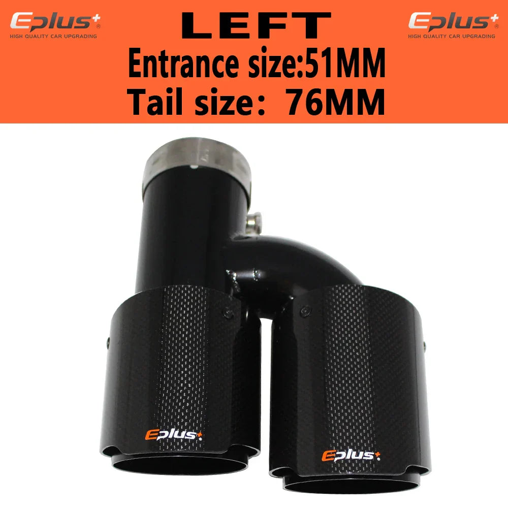 EPLUS Car Carbon Fiber Glossy Muffler Tip H