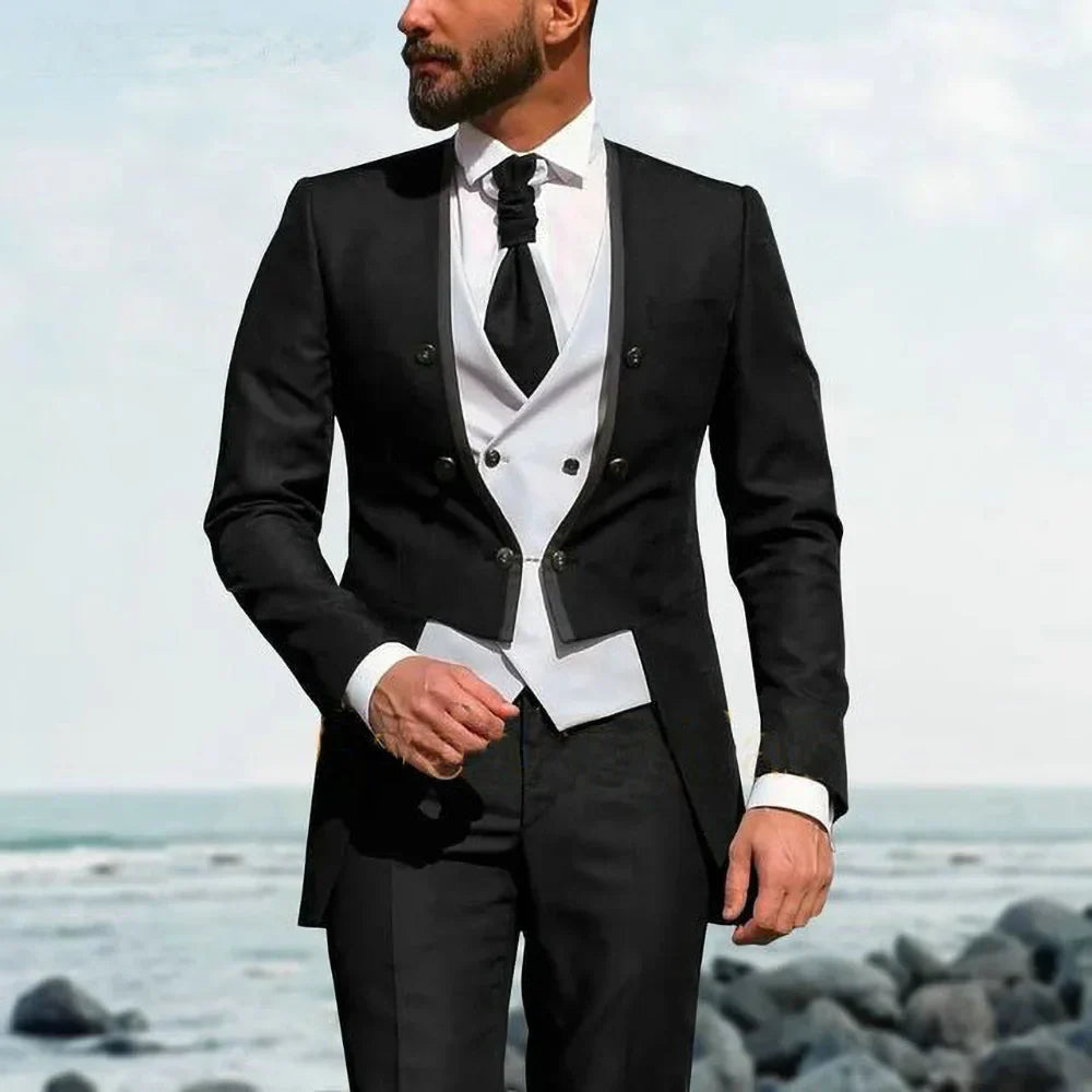 Fashion Italian Tailcoat Latest Design Red Men Suits