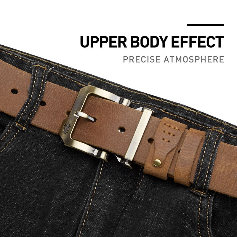 BISONDENIM Men Belt Male High Quality Leather Belt