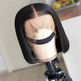 Lace Front Short Bob Wig Straight Natural Black