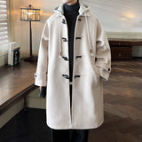 Zongke Hooded Men's Winter Long Coat Wool Coats