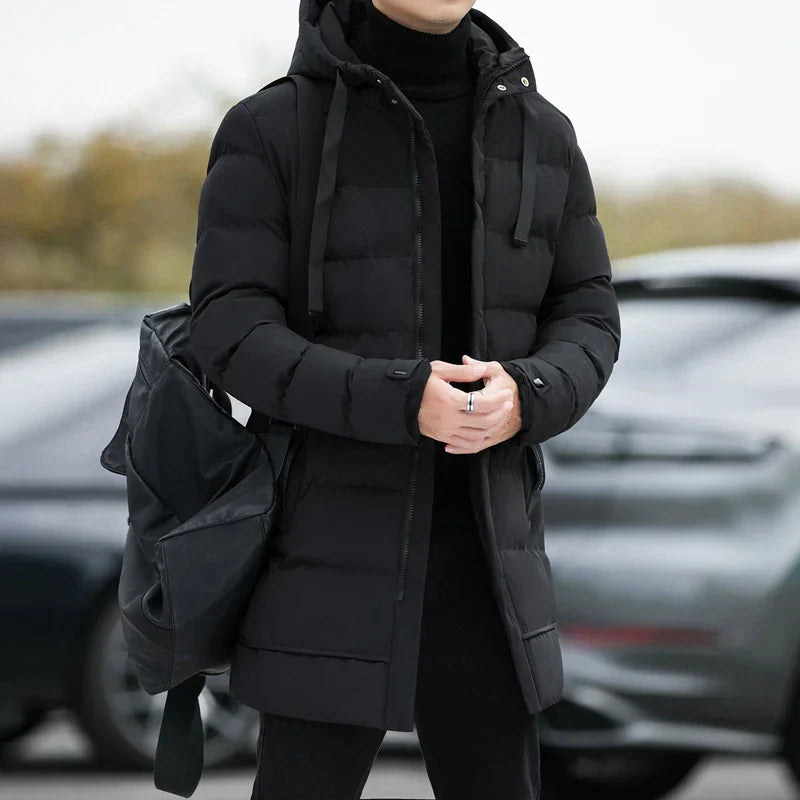 Winter Mens Jackets Men Hooded Casual Long Down