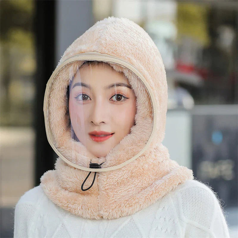 Winter Windproof Plastics Mask Scarf Cap One-Piece Riding