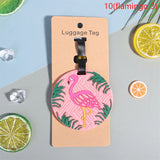 1PC Cute Cartoon Hawaiian Flamingo Silicone Luggage Tag