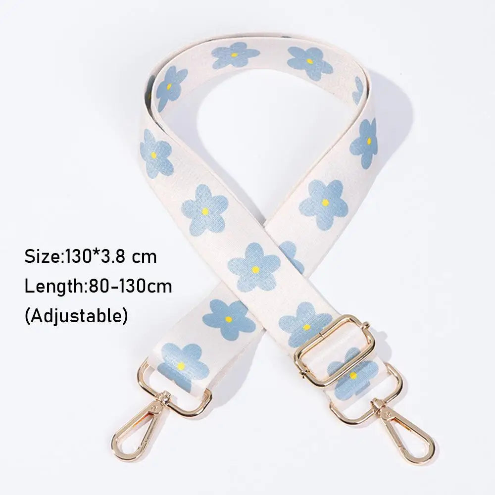 Fashion Bag Strap Adjustable Nylon Flowers Embroidered Colored