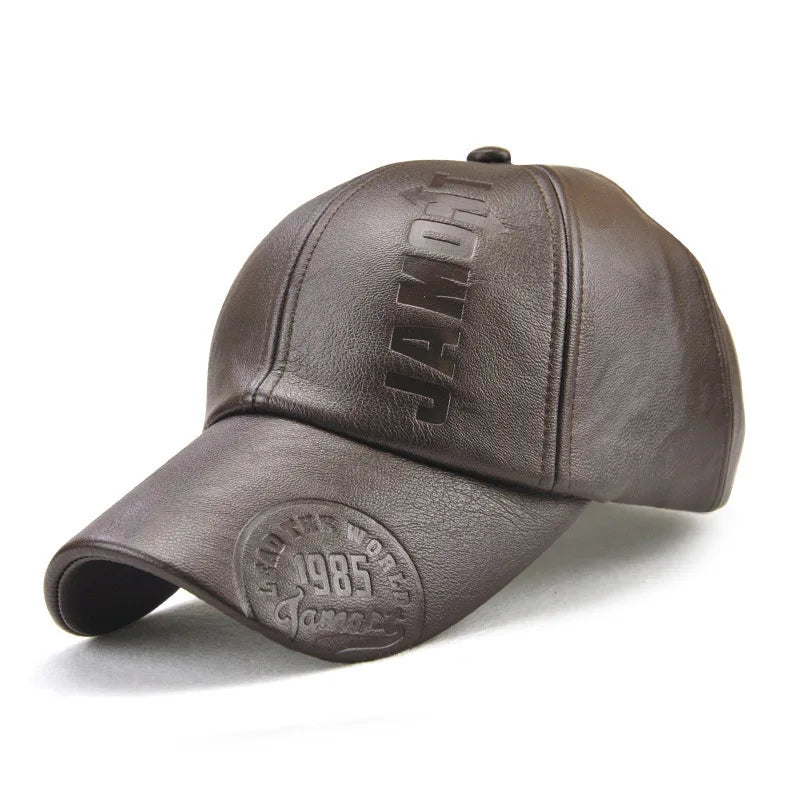 Leather Baseball Cap Men Fashion Sports Caps Army