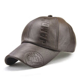 Leather Baseball Cap Men Fashion Sports Caps Army