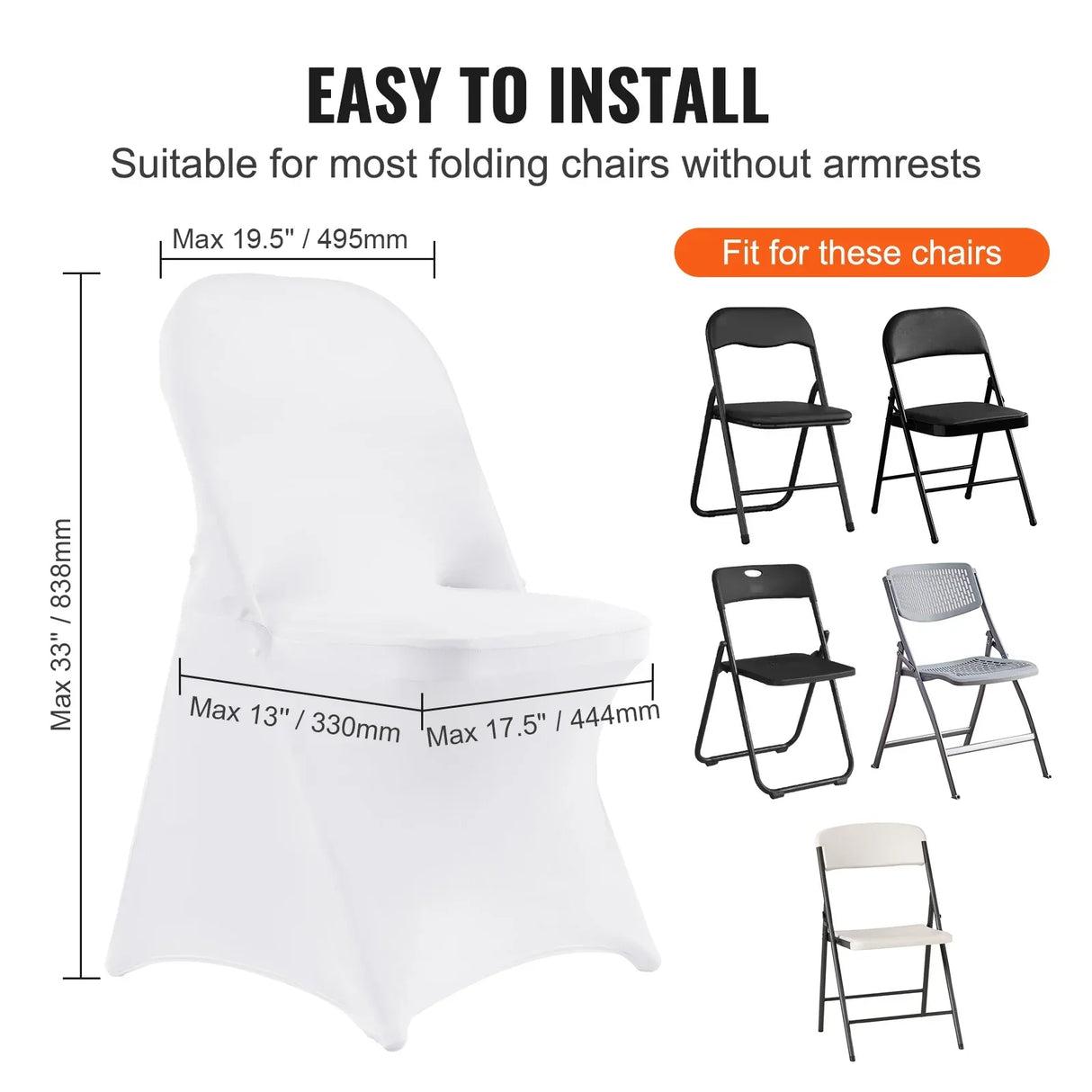 VEVOR 12 30Pcs Wedding Chair Covers Spandex Stretch