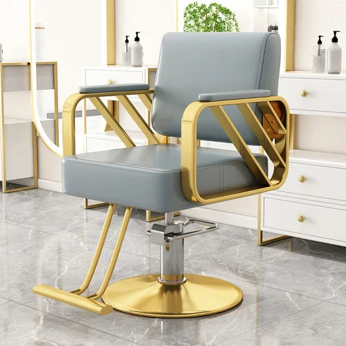 Gold Salon Beauty Barber Chair Luxury Personalized Lifter