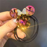 Cute Girls Elastic Hair Band Square Elegant Rhinestone